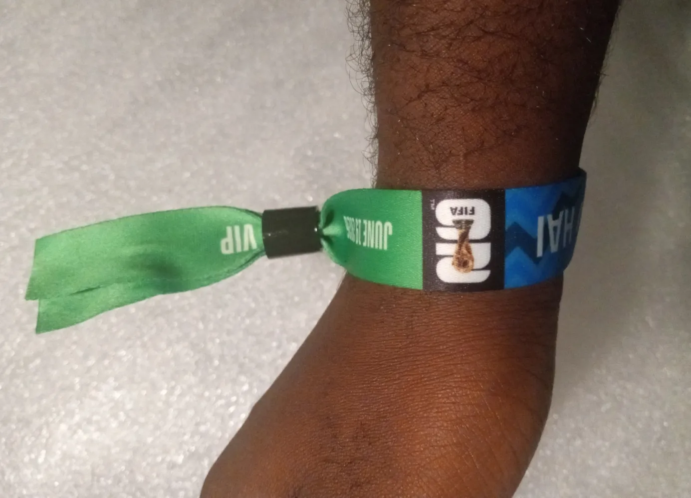 wristband around my arm