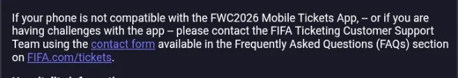 FIFA contact instructions