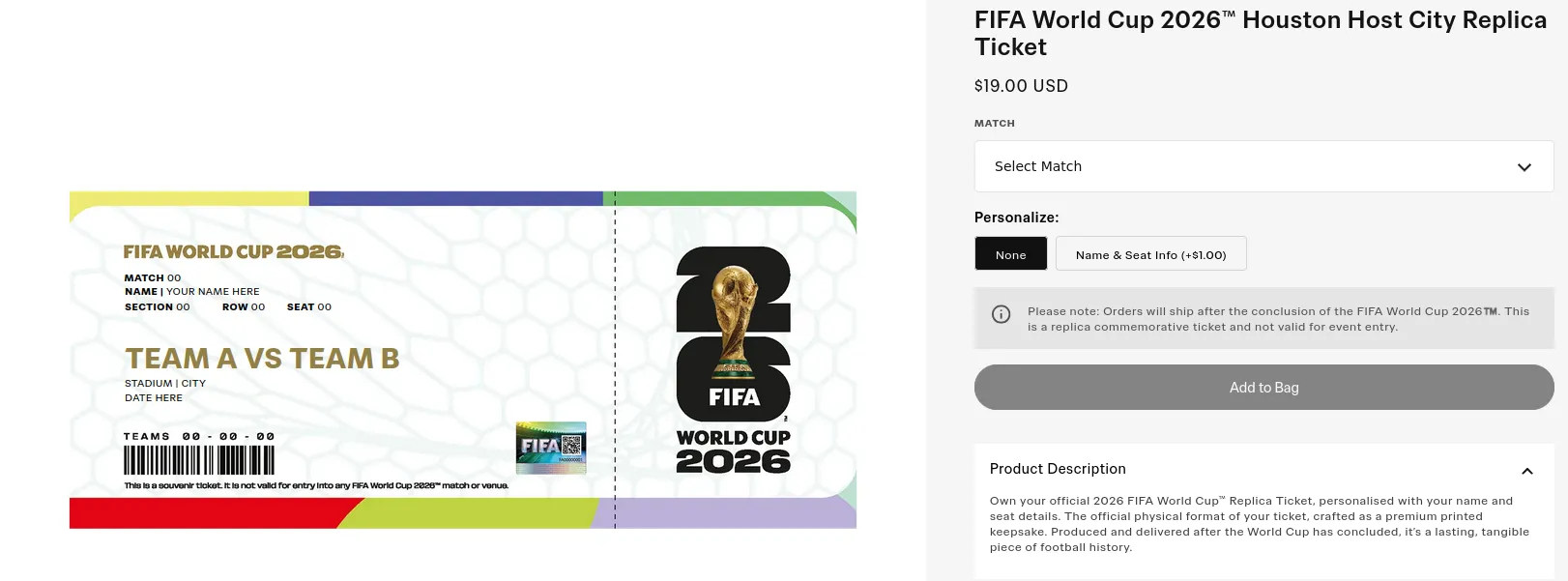 replica ticket screenshot
