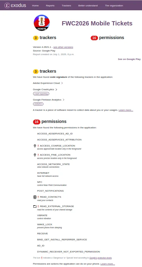 ticket app trackers