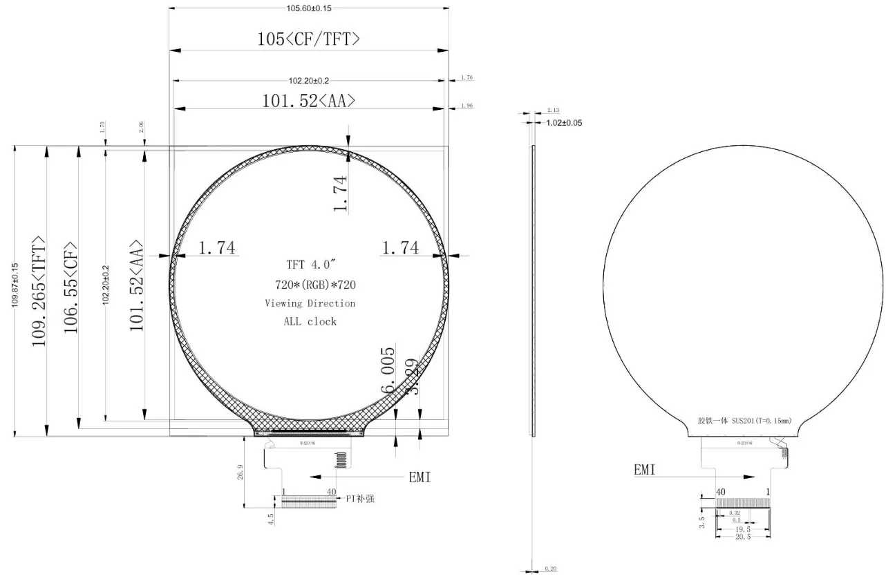 display mechanical drawing