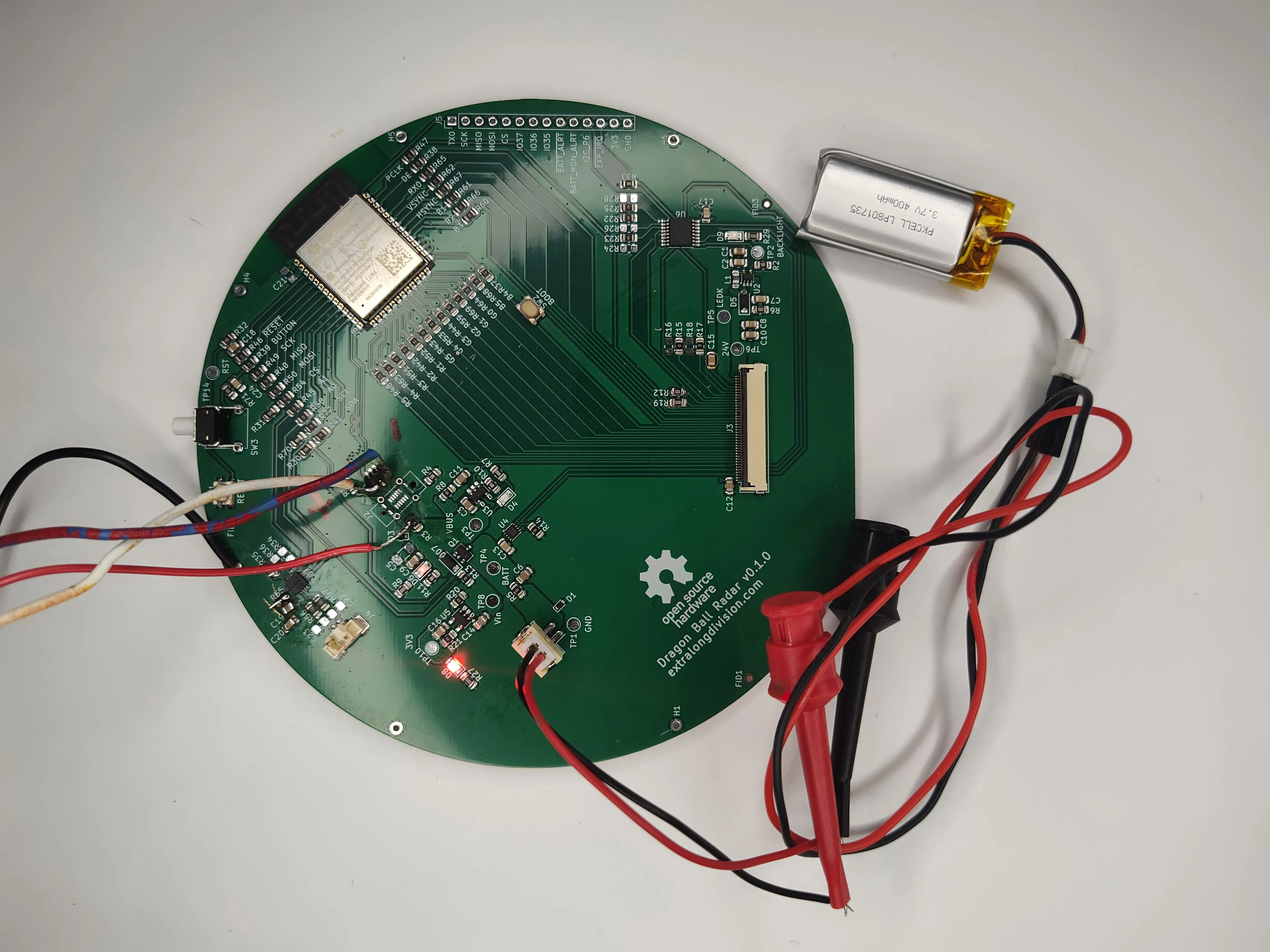 battery questionably attached to the board