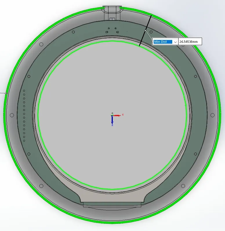 render of enclosure over display assembly