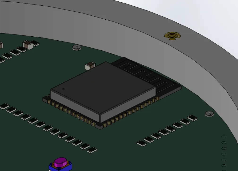 render of ESP32 module in assembly
