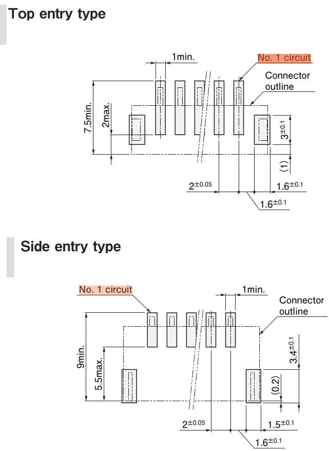 battery connector footprint