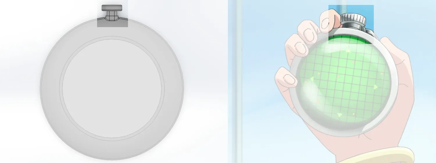 modeled activation button vs anime's activation button